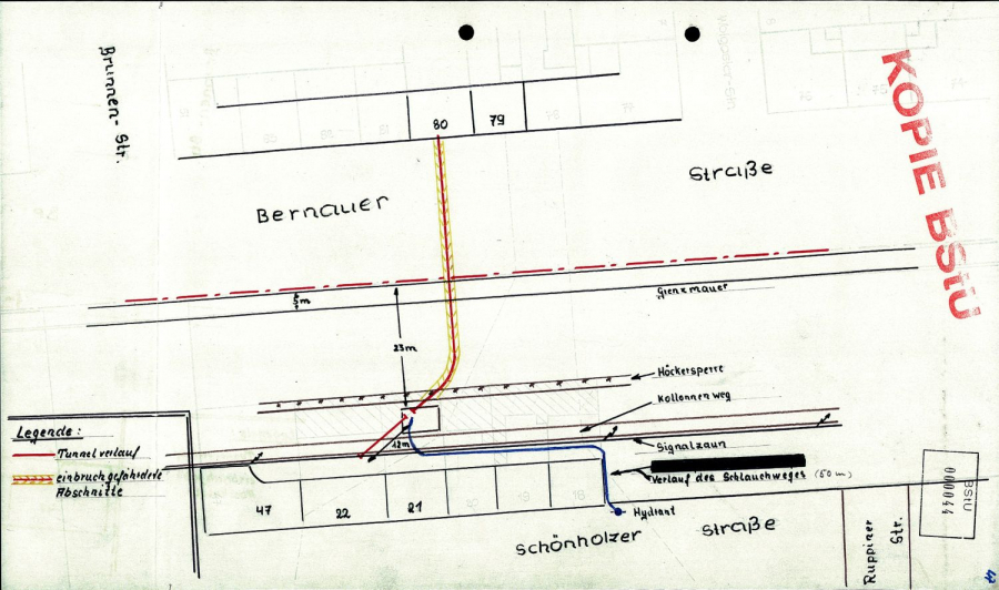 Skizze des Fluchttunnels