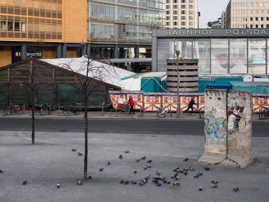 Foto von Mauerteilen am Potsdamer Platz