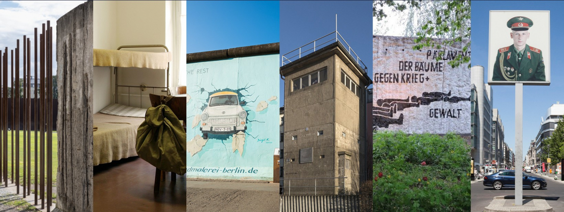 Alle sechs Stand-Orte der Stiftung Berliner Mauer