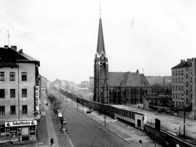 Historisches Foto von der Bernauer Straße