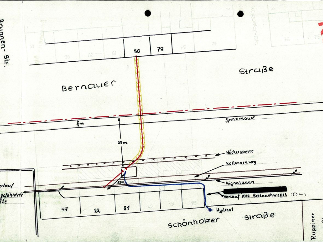 Skizze des Fluchttunnels