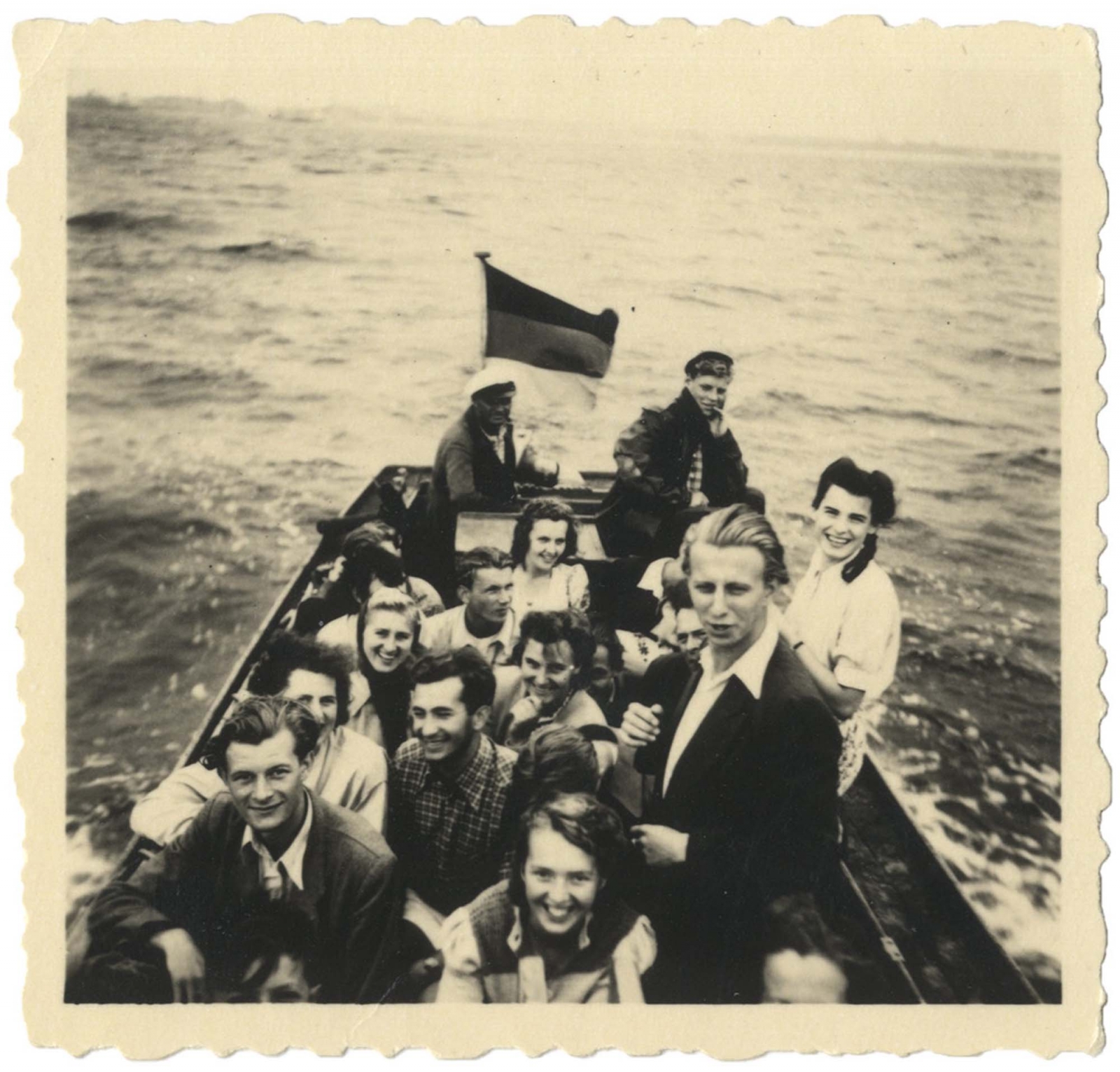 a group of people on a small boat, picture from the private archive of Renate Werwigk-Schneider