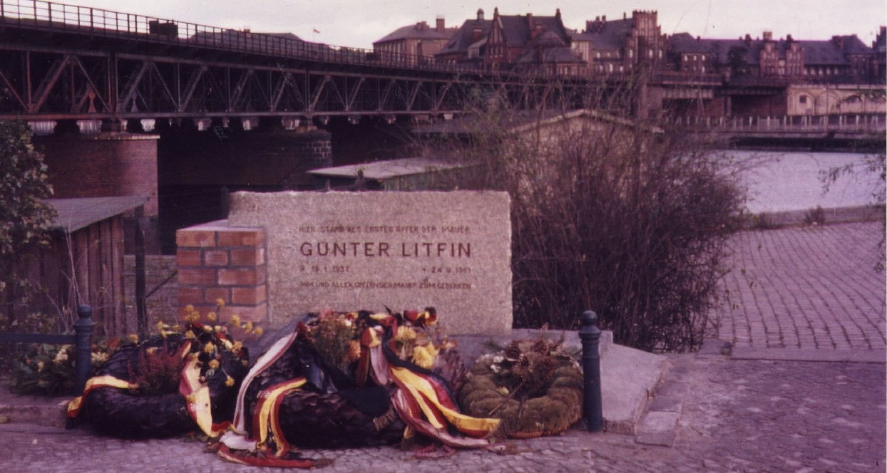historical photo of a memorial stone
