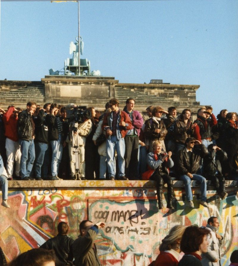 Foto vom Mauerfall am Brandenburger Tor